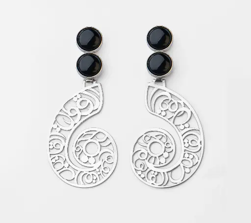 QAF Earrings with Onyx